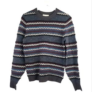 Treasure & Bond NWT Textured Grandpa Sweater Size Small in Gray/White/Burgundy